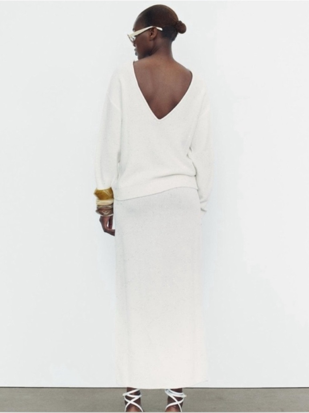 Zara Knit Sequin Midi Skirt - Picture 6 of 6